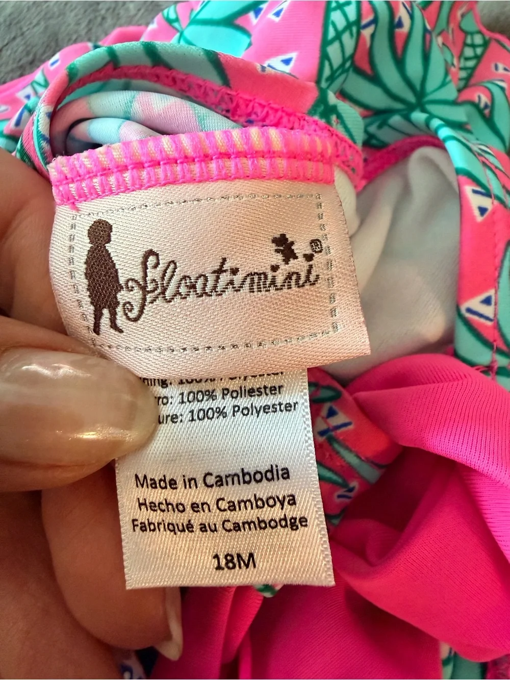 Floatimini Hot Pink & Teal Palm Ruffle One-Piece Swimsuit